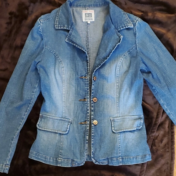 Denim fitted blazer size Medium - Picture 1 of 5